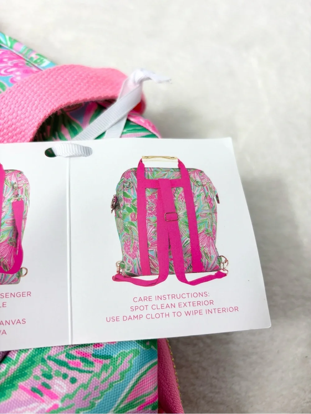 Lilly Pulitzer Cooler Backpack / Crossbody Pink & Green Floral Backpack Tote NEW